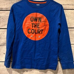 Gymboree Blue and Orange Long Sleeve Tee Basketball Own the Court Boys 10-12